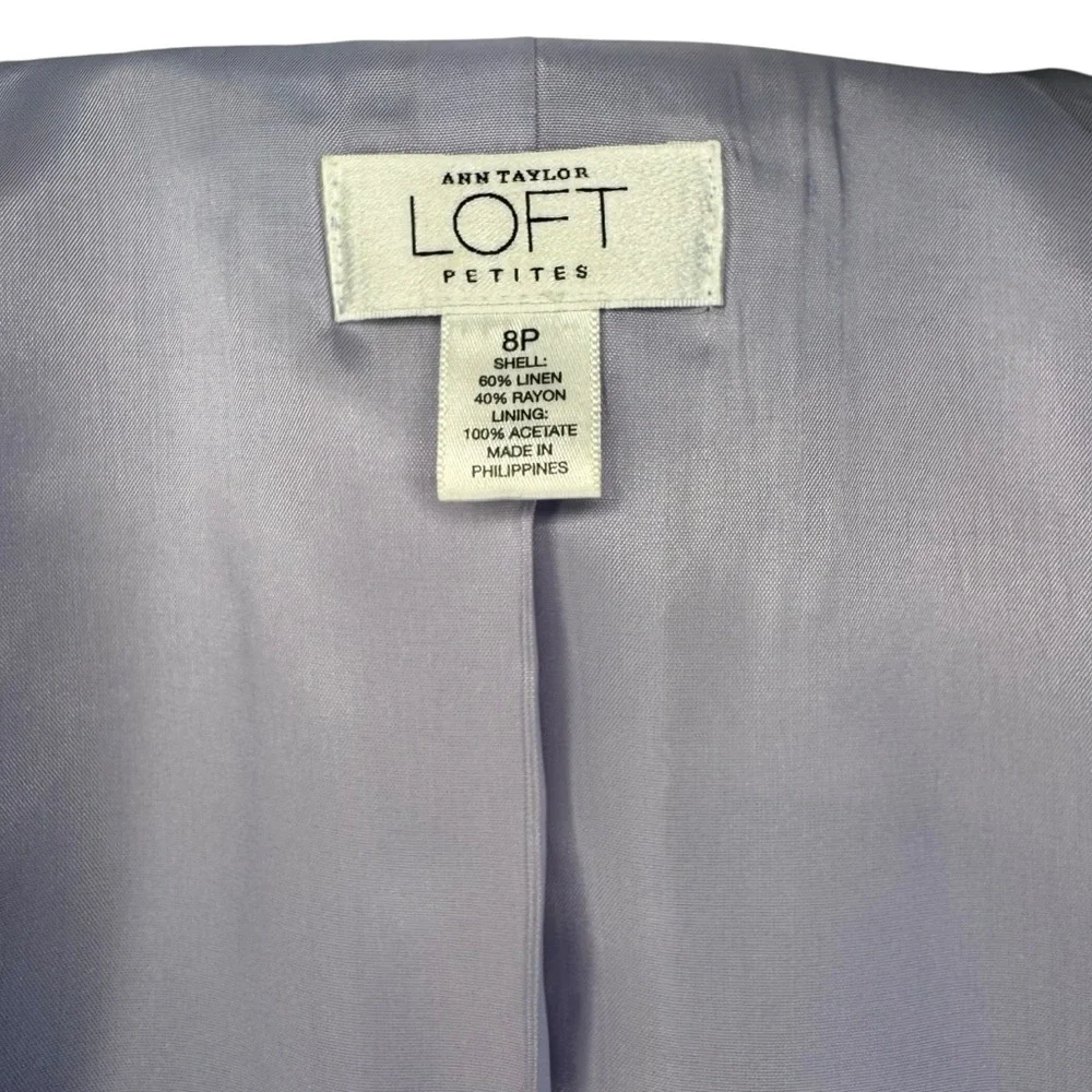 Ann Taylor Loft Periwinkle Linen Blazer 8P